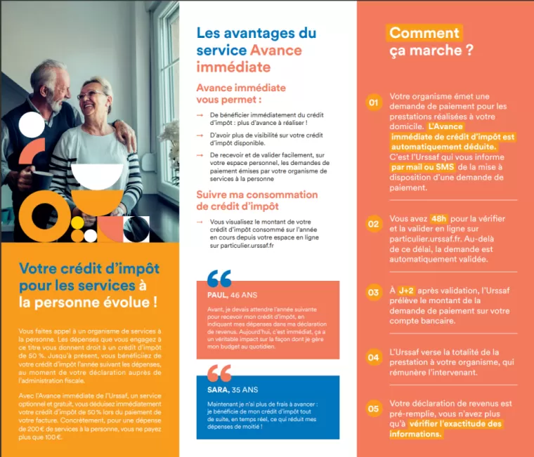 Crédit d'impôt immédiat pour ménage, repassage, jardinage