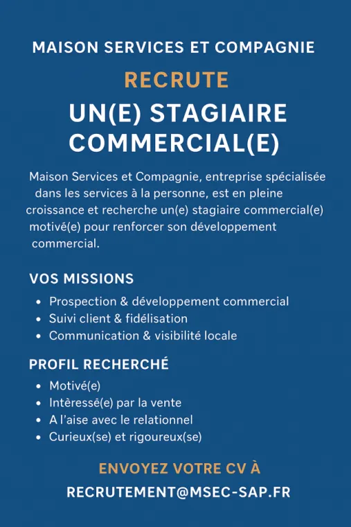 OFFRE DE STAGE : Stagiaire Commercial chez Maison Services et Compagnie, Lannemezan, Maison Services et Compagnie