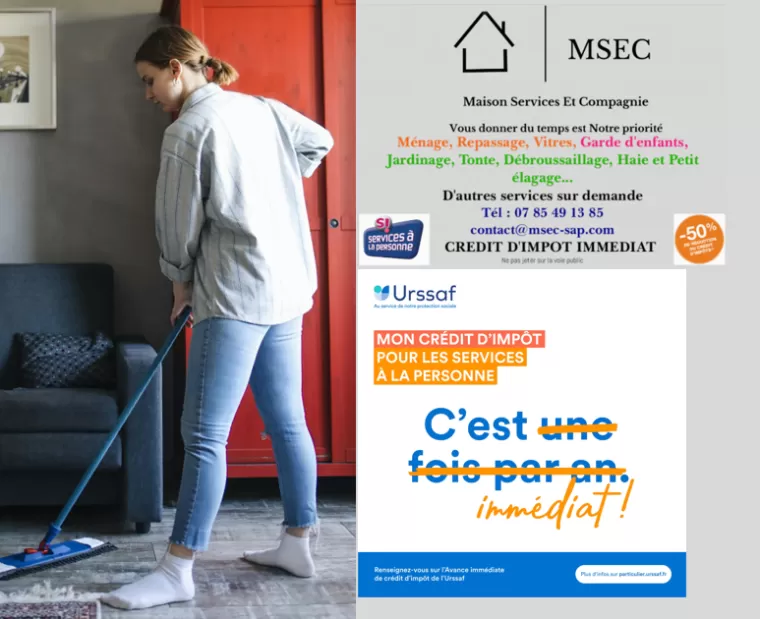 Femme de ménage pour entretien à domicile avec ménage et repassage à Lannemezan, Lannemezan, Maison Services et Compagnie
