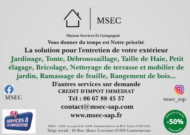 Travaux de jardinage service à la personne à Houeydets, Lannemezan, Maison Services et Compagnie