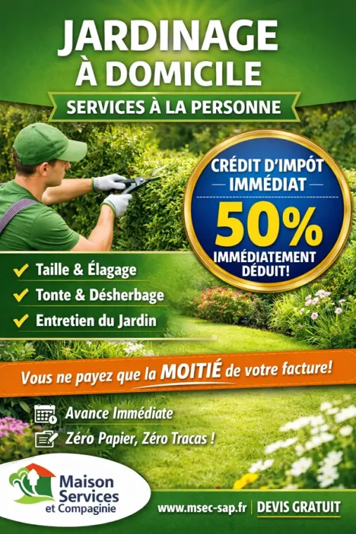 Société de jardinage à Lannemezan avec crédit d'impôt immédiat, Lannemezan, Maison Services et Compagnie