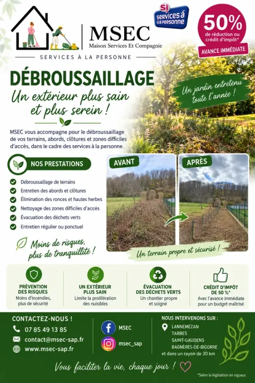 Débroussaillage de ronciers à la Barthe de Neste, Lannemezan, Maison Services et Compagnie